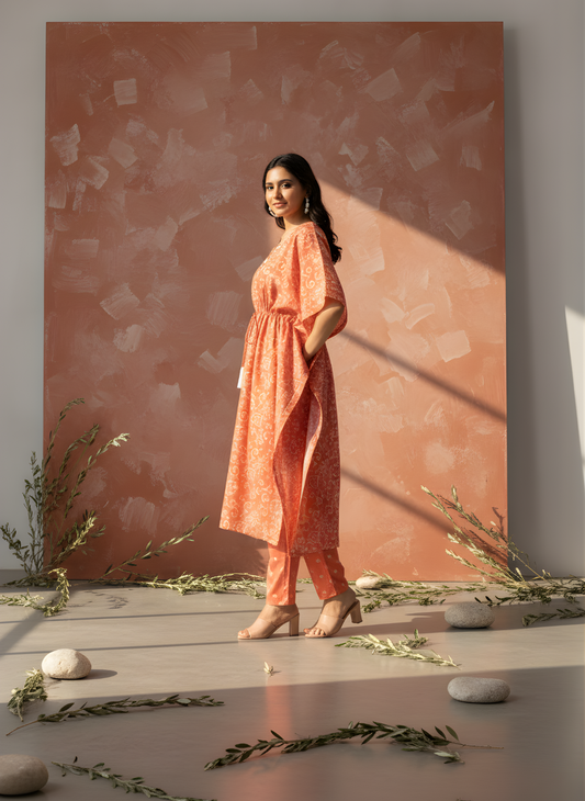 Women kaftan kurta set modal chanderi manufacturer