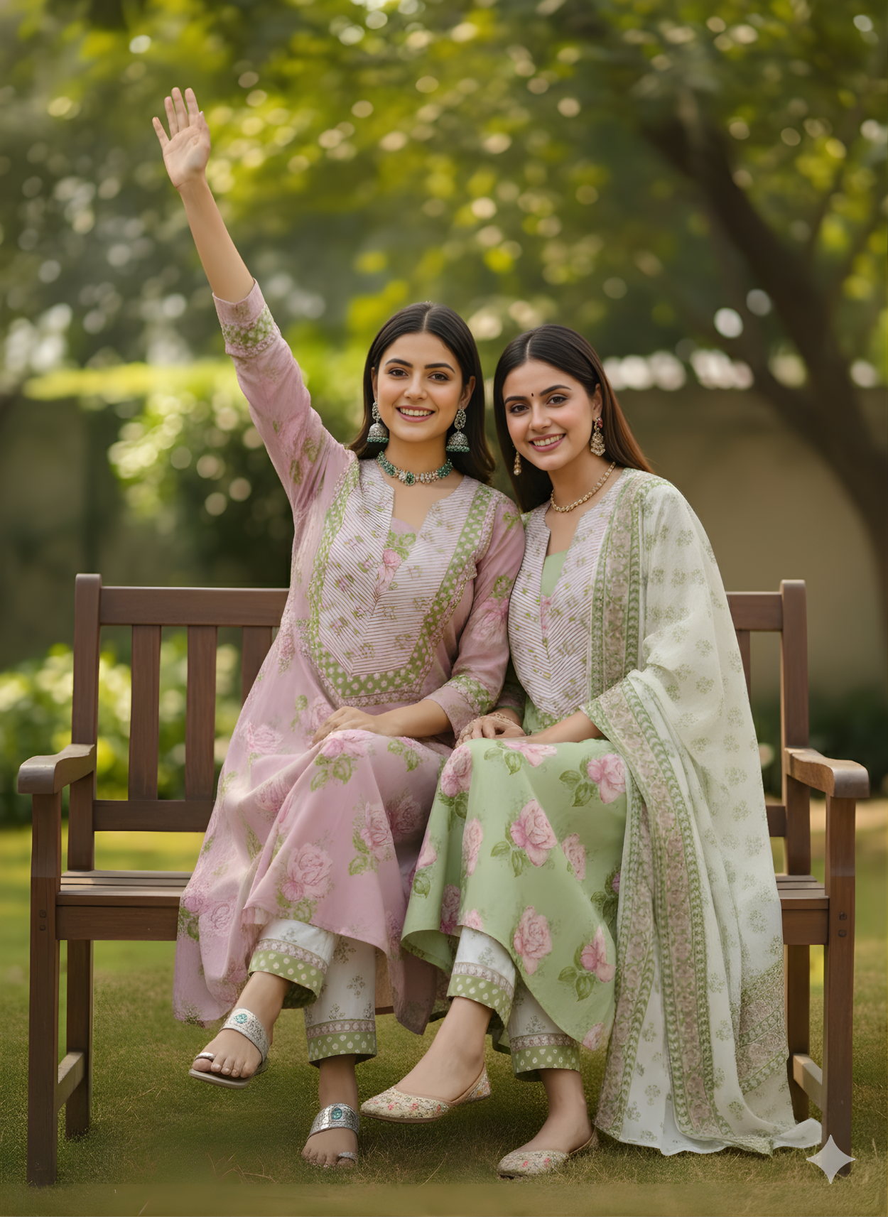 Pure Cotton Mint Floral Dupatta Set – Wholesale Manufacturer Women Wear