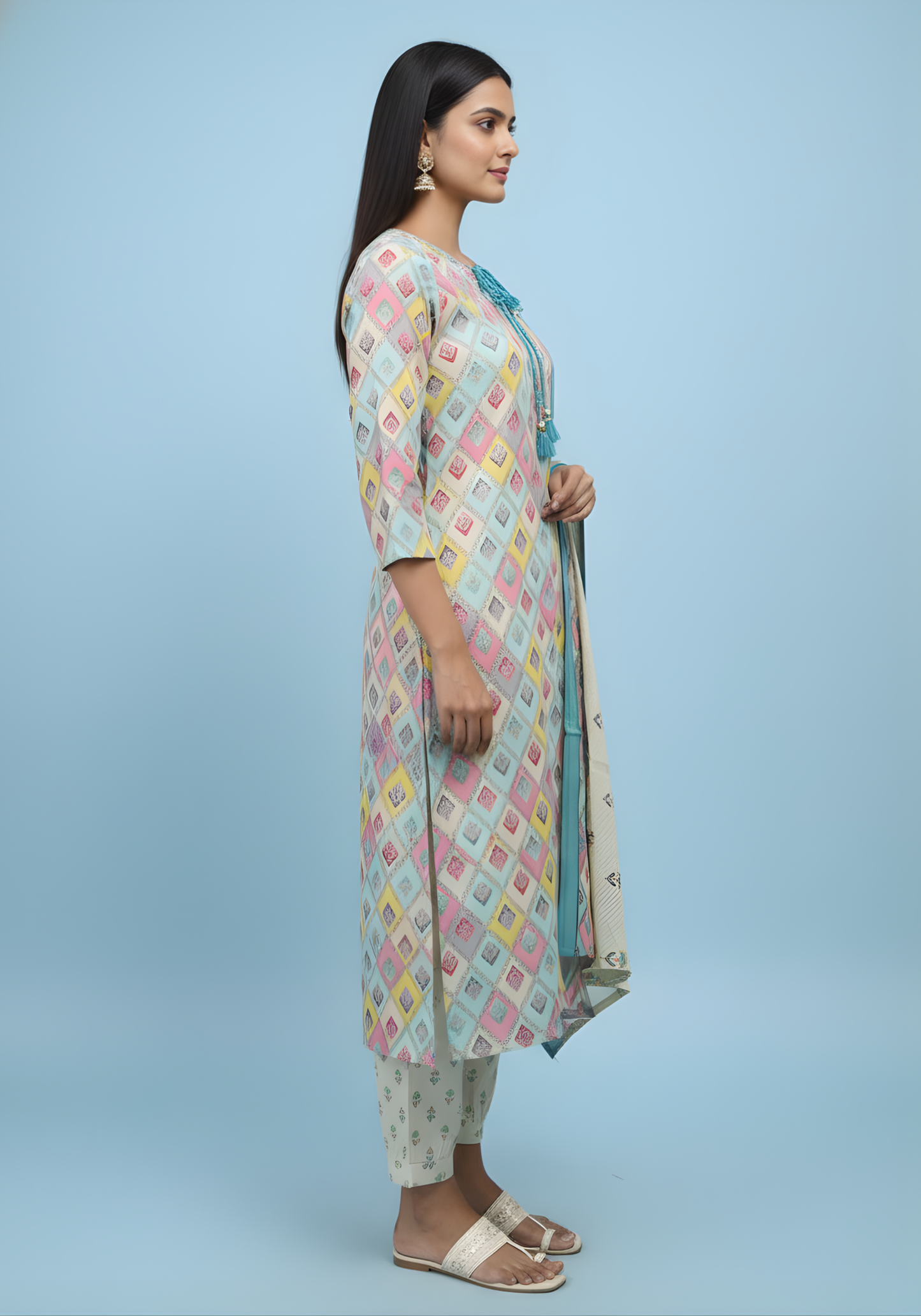 Modal chanderi kurta set with dupatta wholesale India