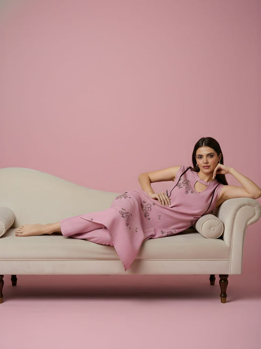 Cotton Dobby Kurta Set with Lining – Women Wear Wholesale Manufacturer India | Neelufer Creation