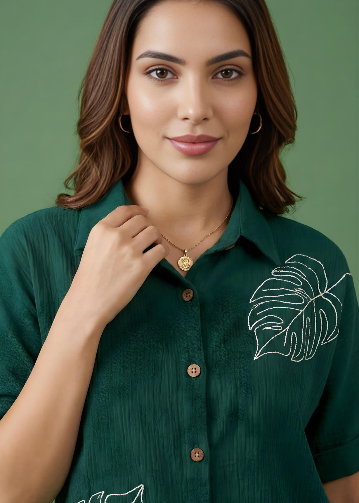 Bottle green women stretch top wholesale