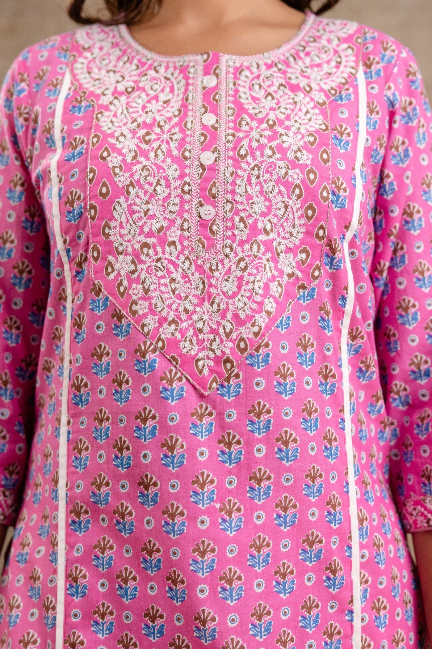 Pure Cotton Pink Printed Dupatta Set – Wholesale Manufacturer Women Wear