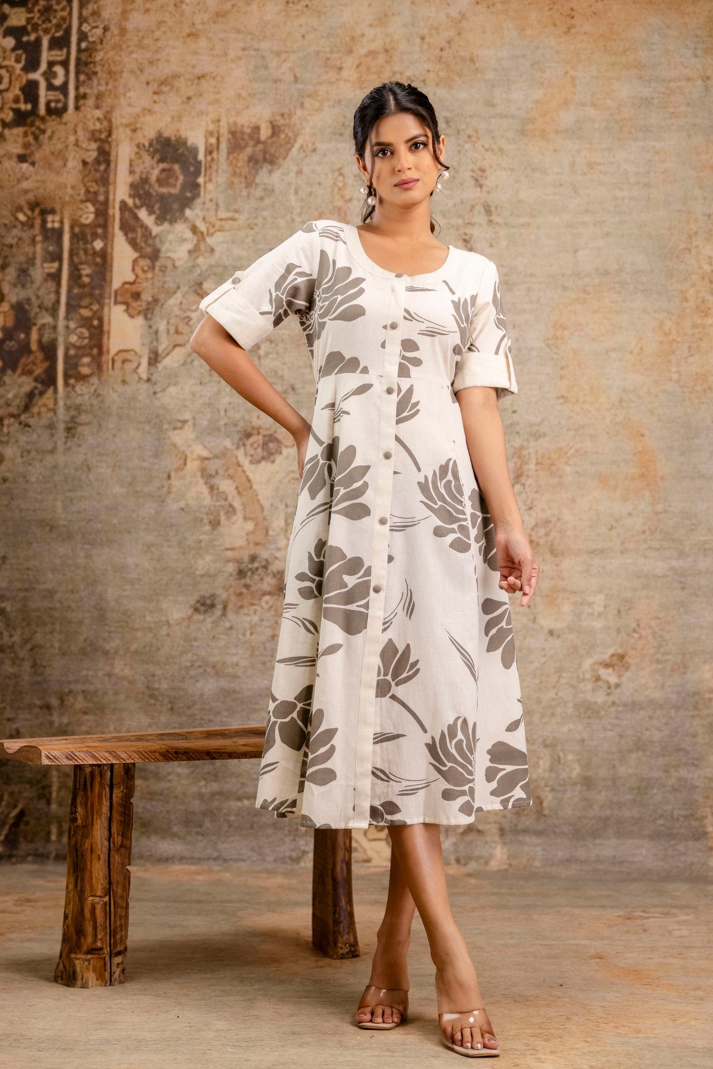 Elegant Floral Pure Cotton Dress | Women Wear Wholesale Manufacturer & Bulk Supplier – Neelufer Creation