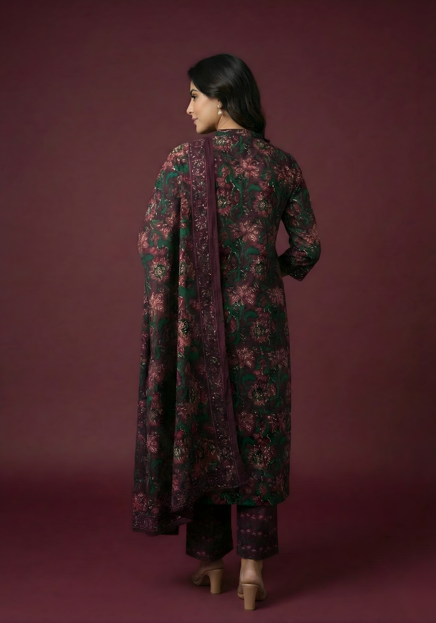 B2B women wear pure cotton dupatta set