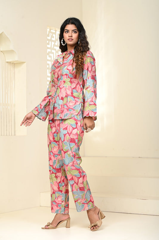 Pure Modal Chanderi Floral Women Cord Set – Premium Wholesale Collection