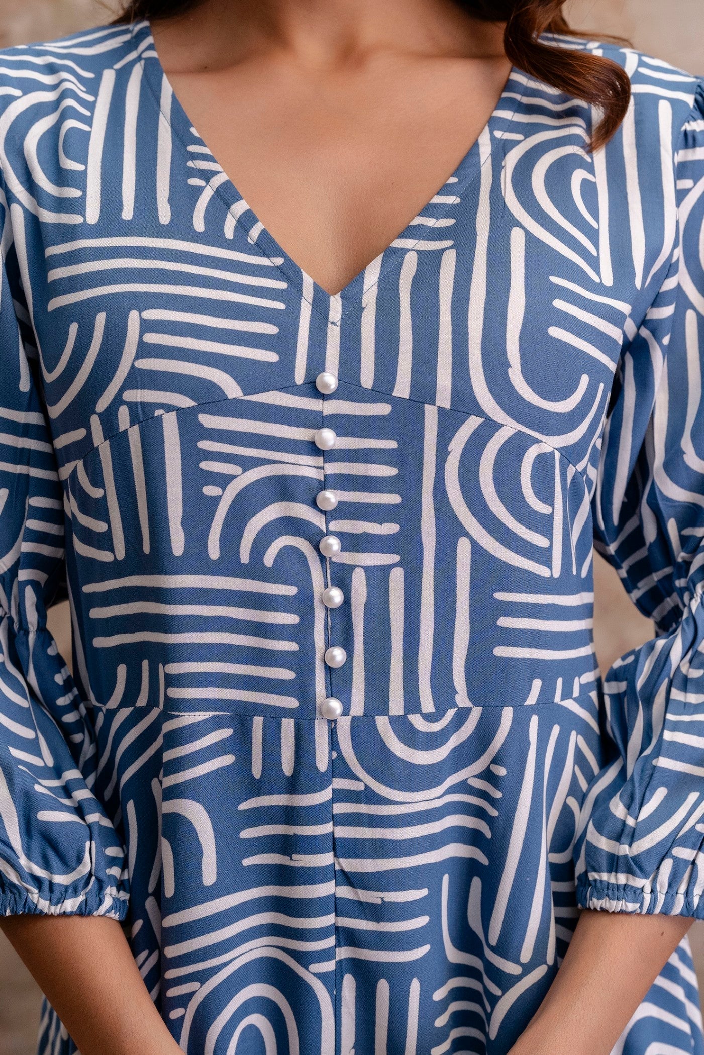 Printed Staple Rayon Dress for Women | Manufacturer-Direct Wholesale – Neelufer Creation