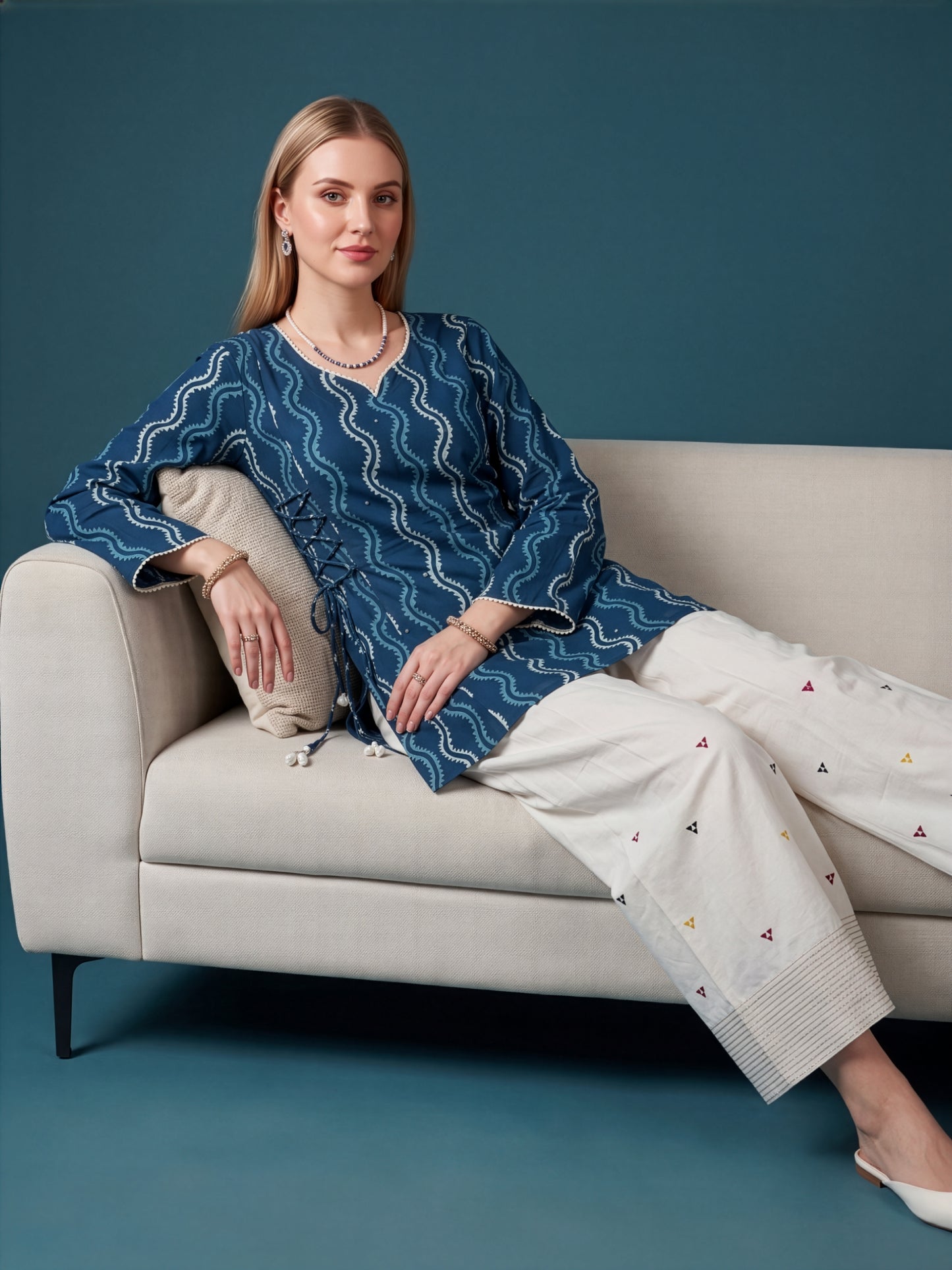 Women Wear Manufacturer Jaipur Indigo Printed Cotton Set