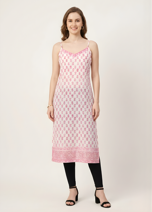 Soft Pink Printed Mul Cotton Kurti – Wholesale Manufacturer for Women’s Summer Wear