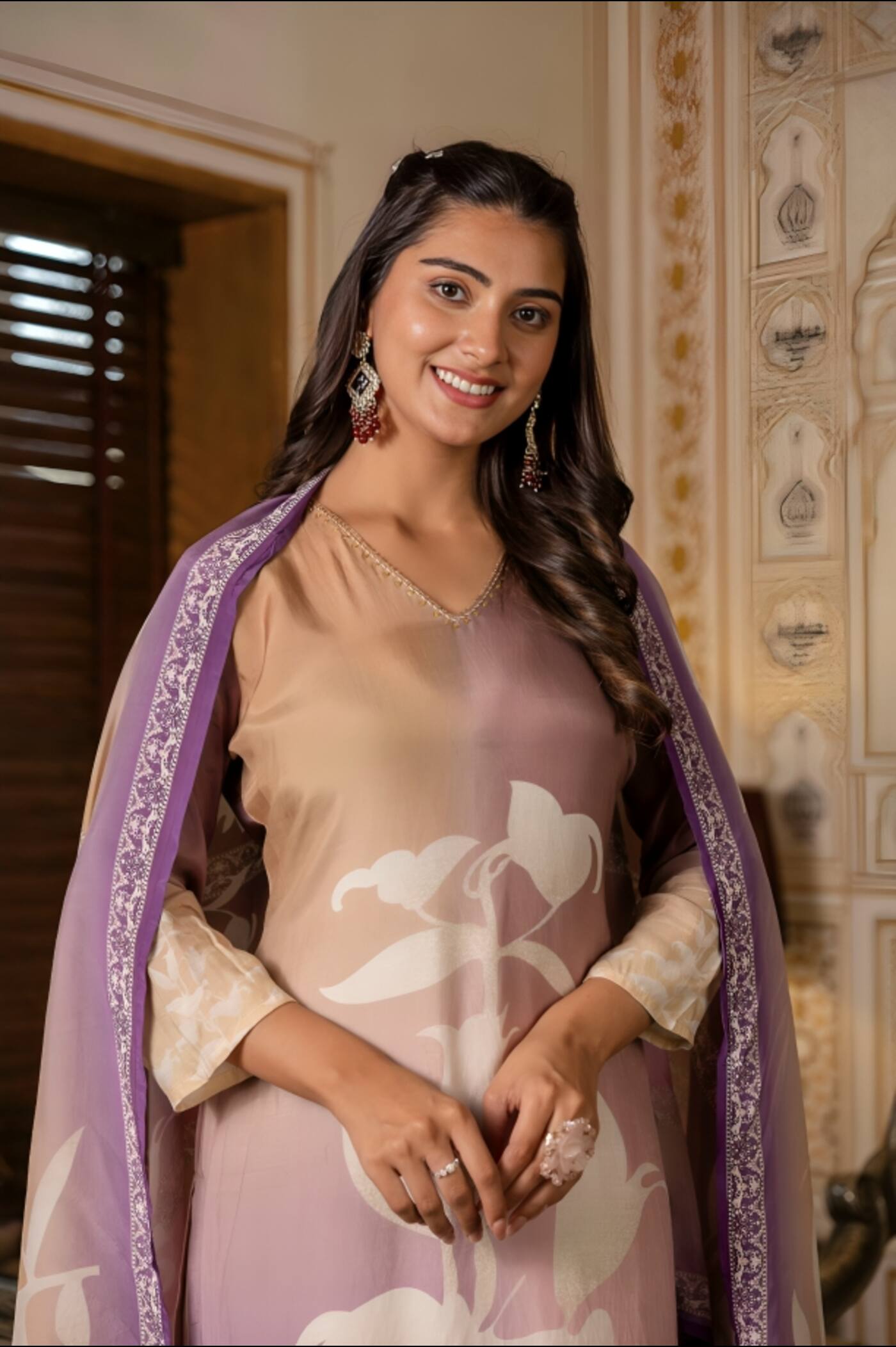 Printed muslin kurta dupatta set bulk supply