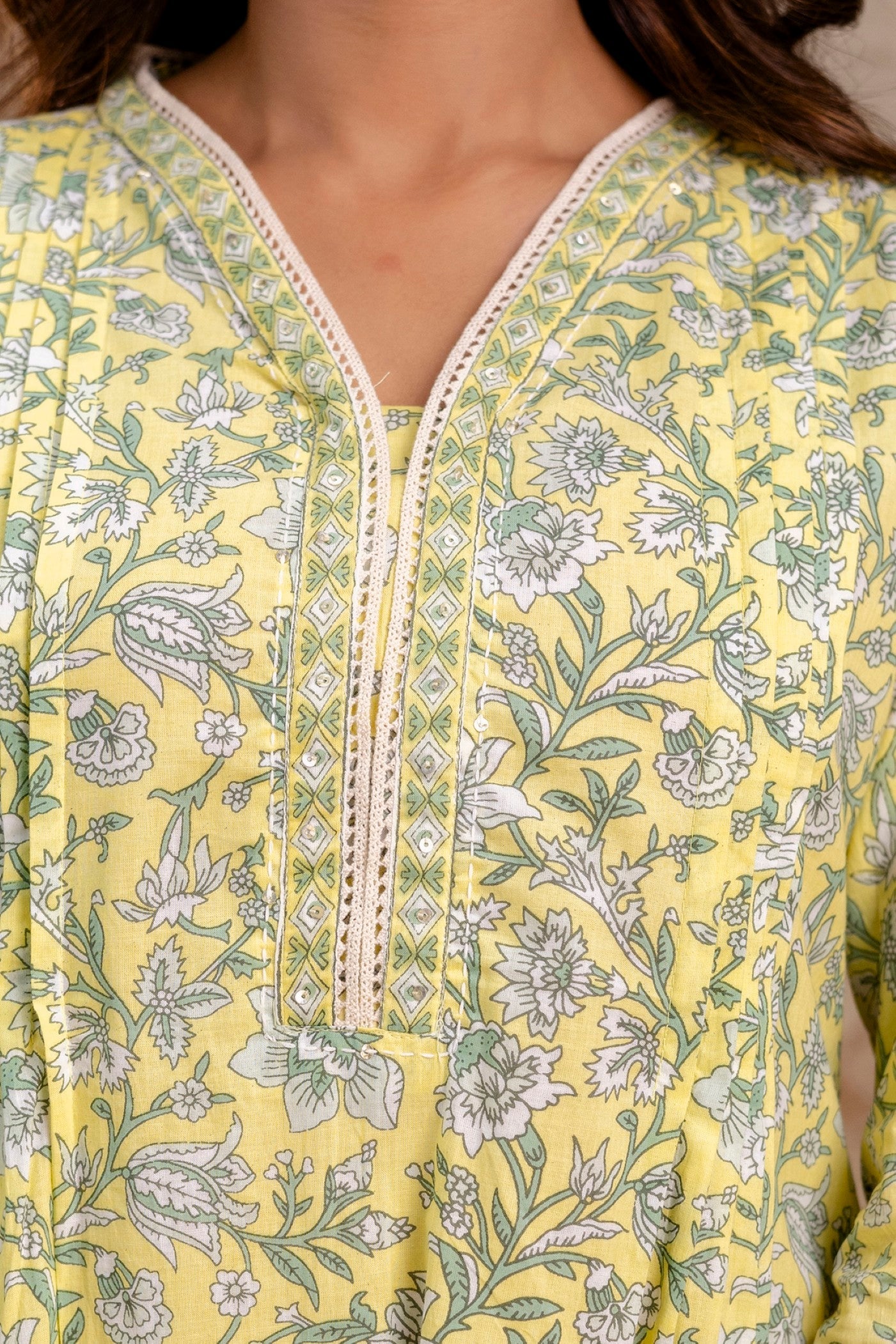 ethnic outfit with floral kurta by Aaronee