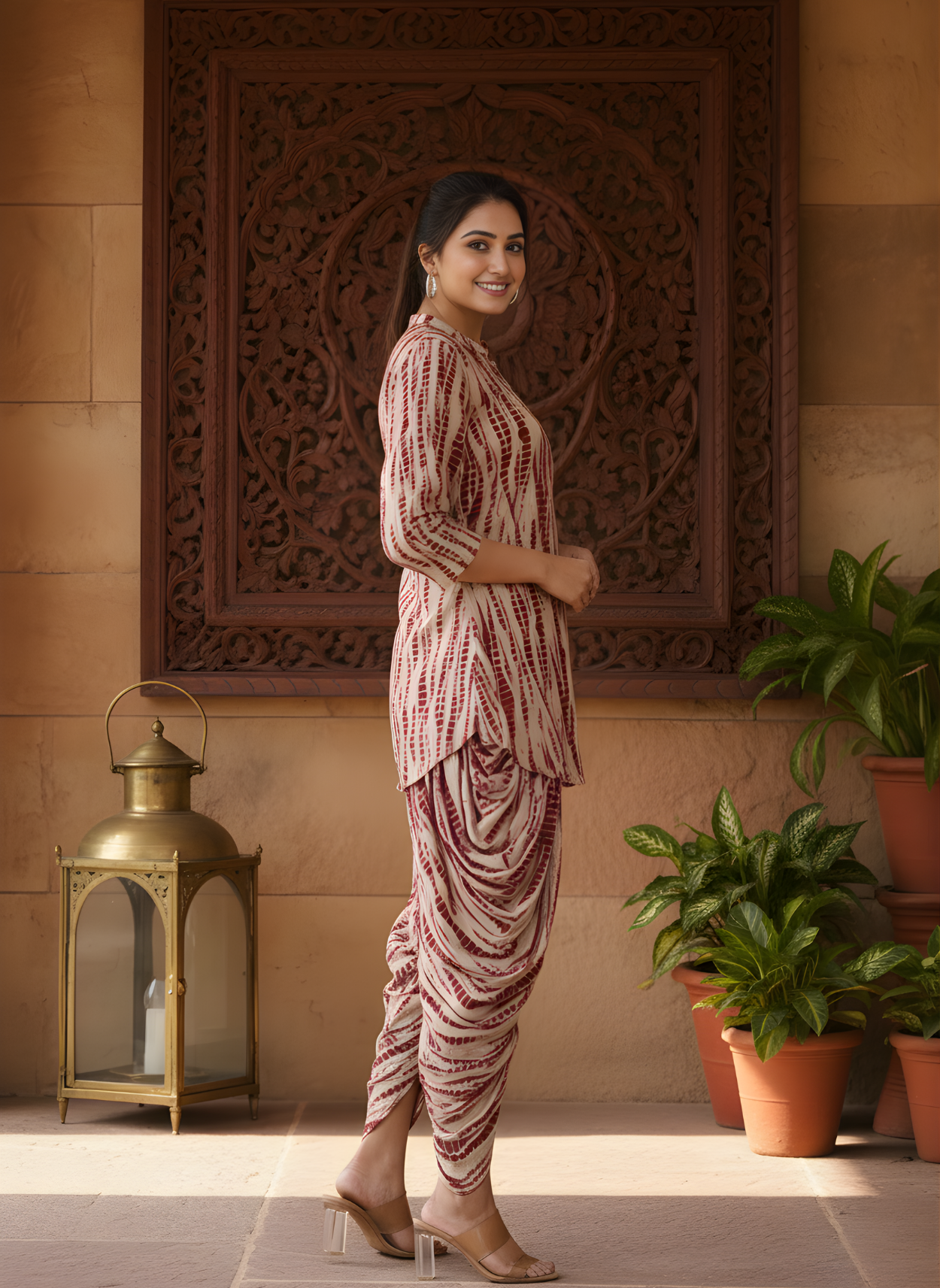 Pure Modal Chanderi Ikat Print Dhoti Cord Set – Women Wear Wholesale