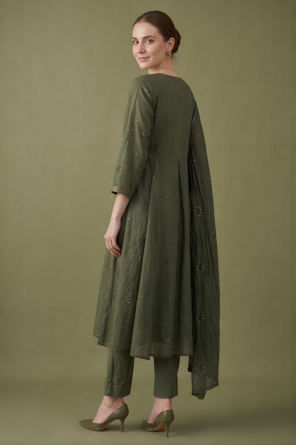 wholesale cotton kurtis supplier women wear bulk supplier India olive set