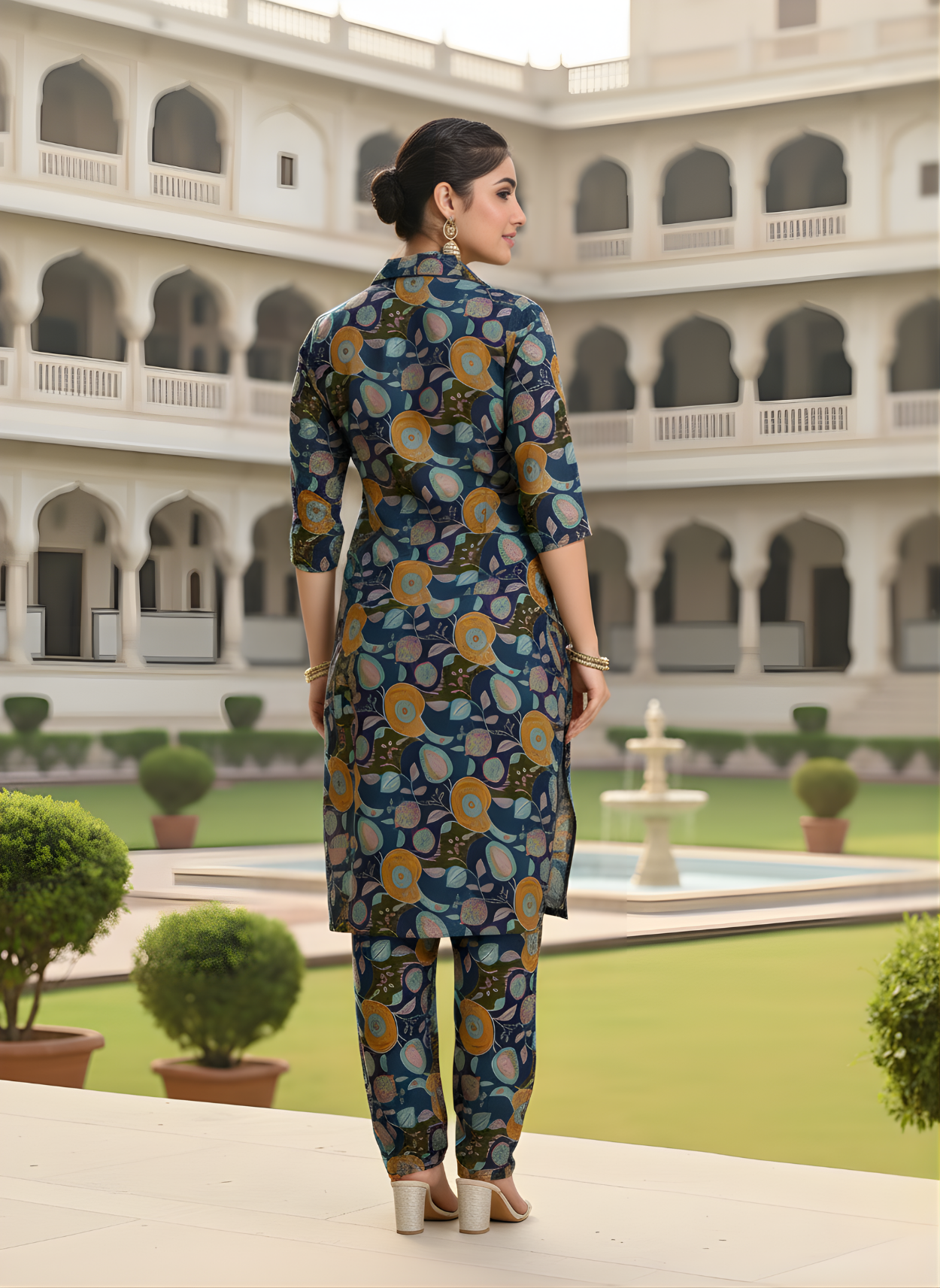 Neelufer Creation printed kurti pant set design