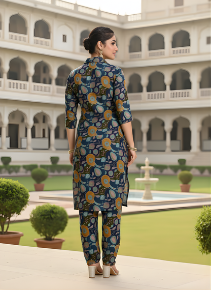 Neelufer Creation printed kurti pant set design