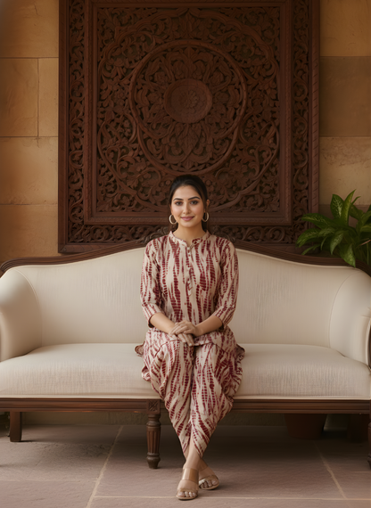 Pure Modal Chanderi Ikat Print Dhoti Cord Set – Women Wear Wholesale