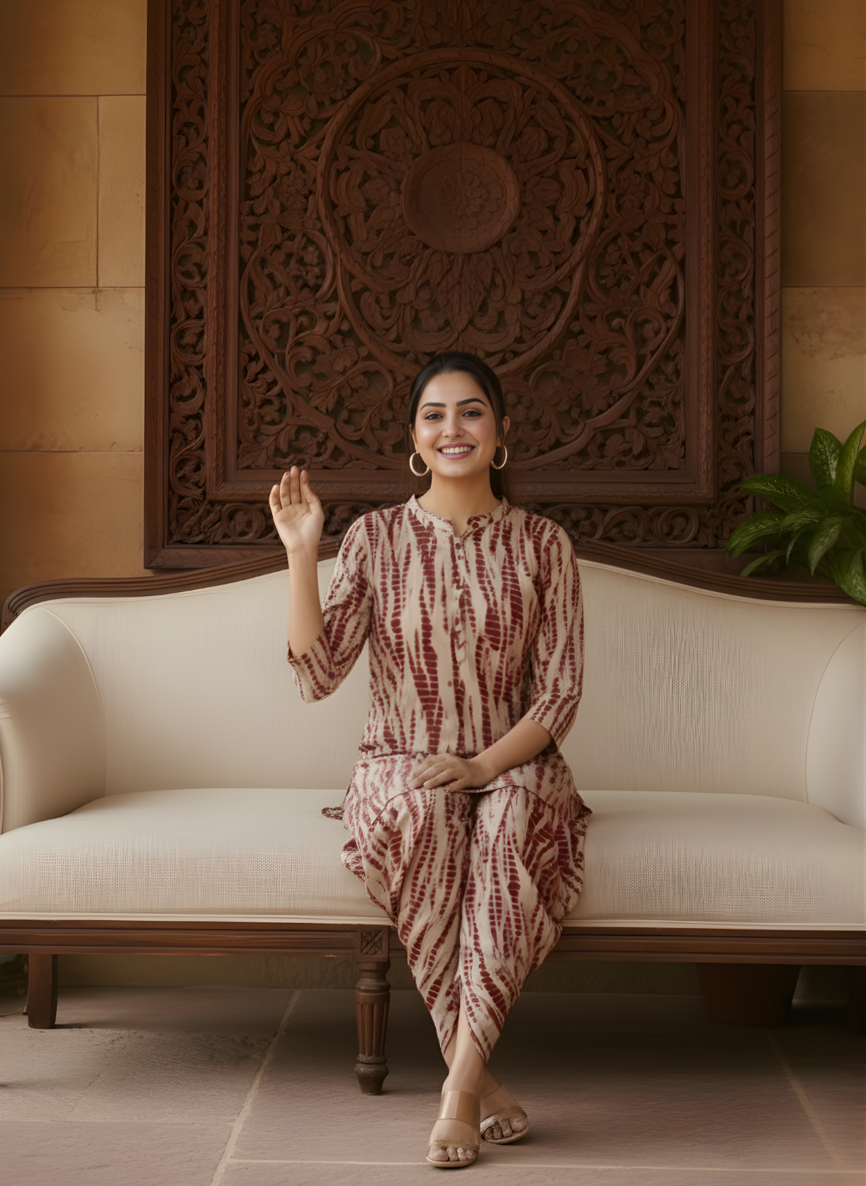 Pure Modal Chanderi Ikat Print Dhoti Cord Set – Women Wear Wholesale