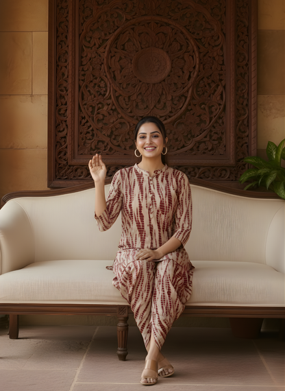 Pure Modal Chanderi Ikat Print Dhoti Cord Set – Women Wear Wholesale