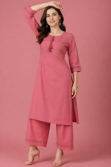 women wear wholesale manufacturer India pink cotton dupatta set