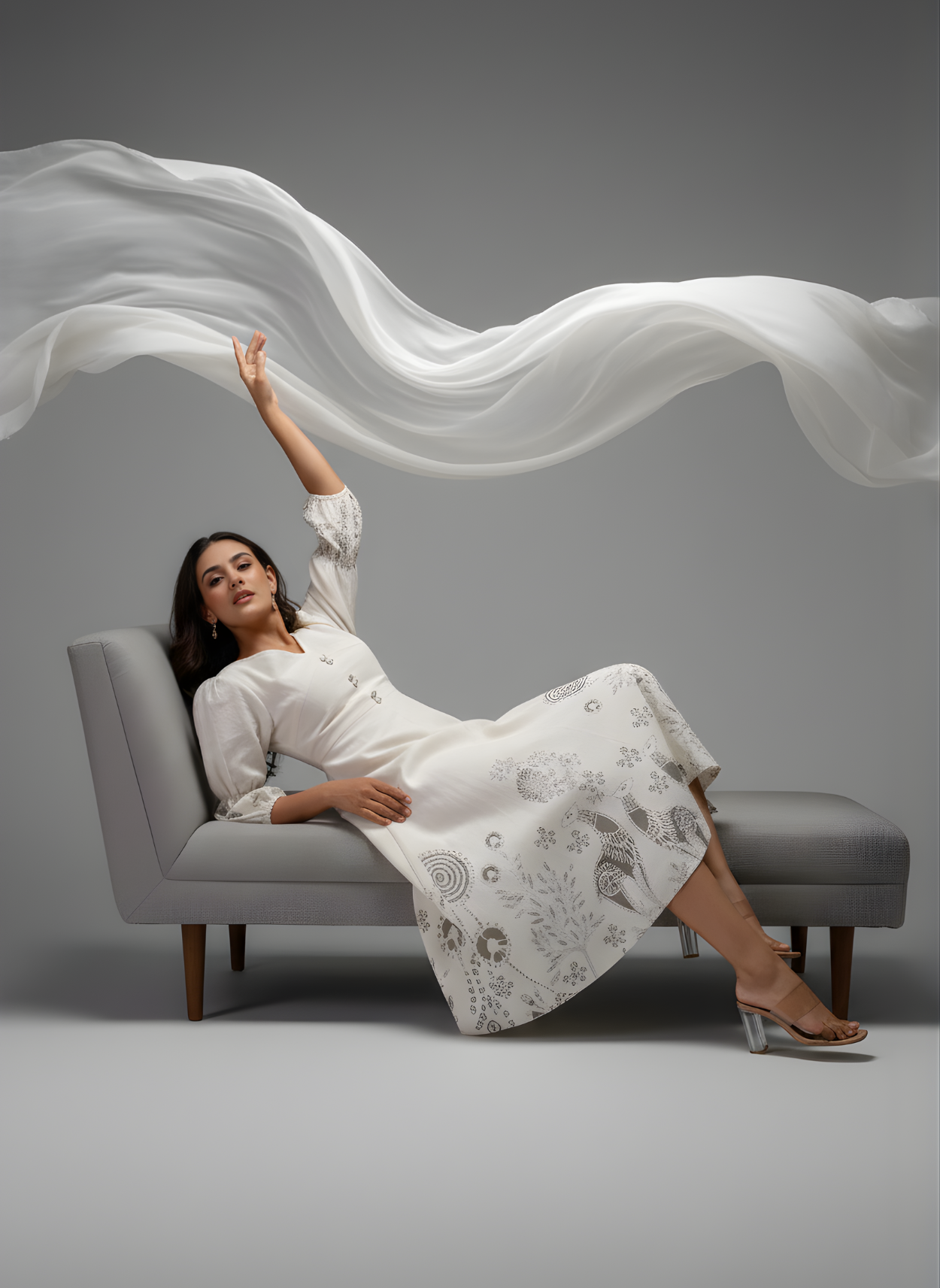 Grey_kurti_dress_with_peach_floral_motifs