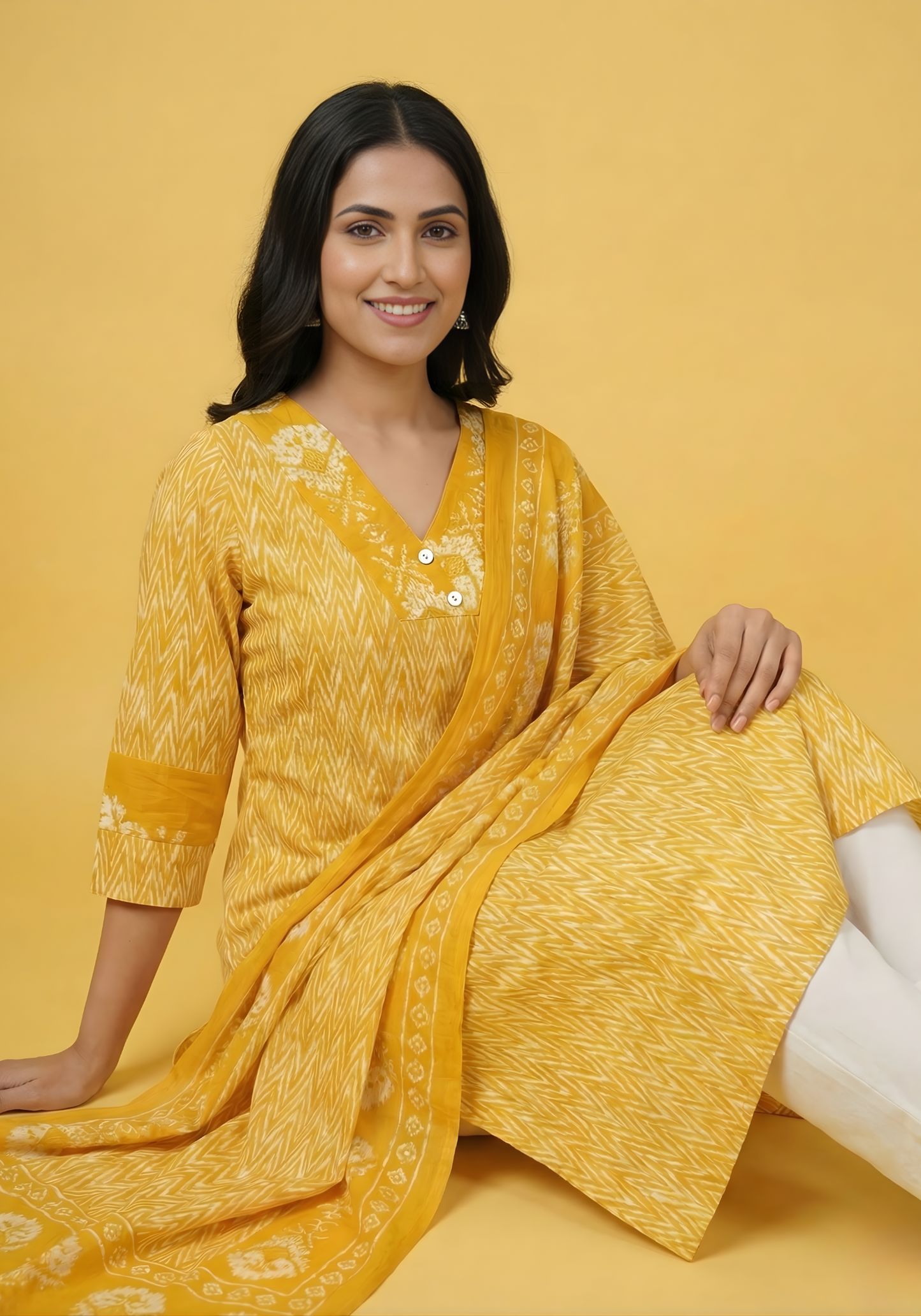 Pure cotton ethnic kurti dupatta set Aaronee