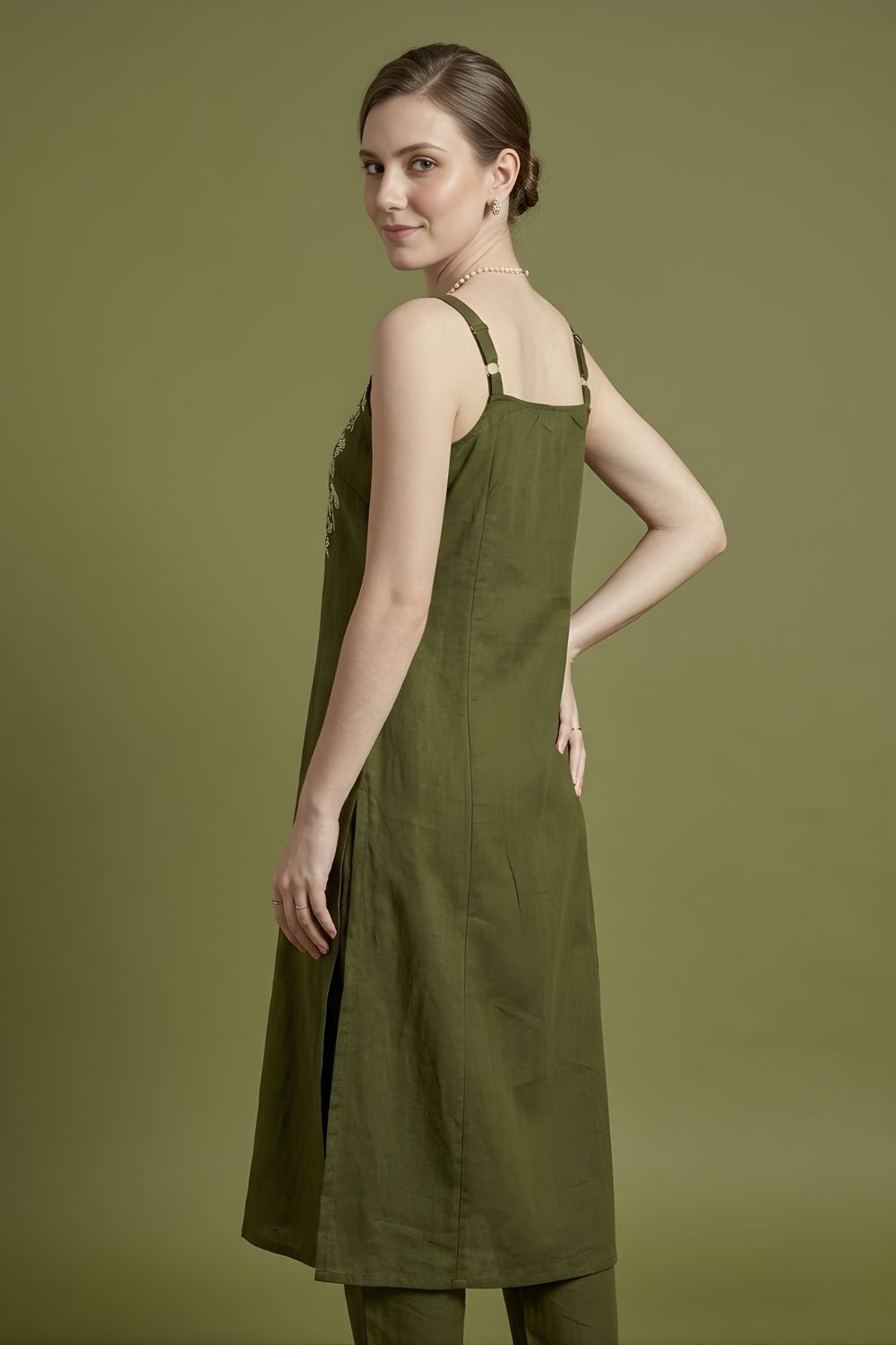 women wear wholesale manufacturer India pure cotton kurti green design