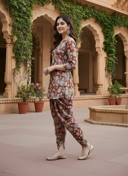 Floral Modal Chanderi Co-Ord Set – Women Wear Wholesale Manufacturer