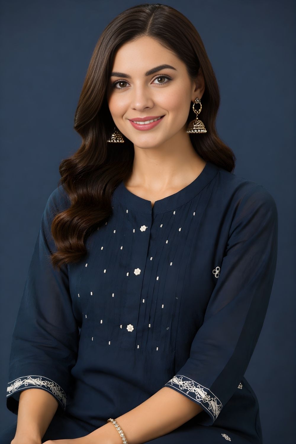 kurti manufacturer Jaipur navy cotton ethnic wear wholesale India