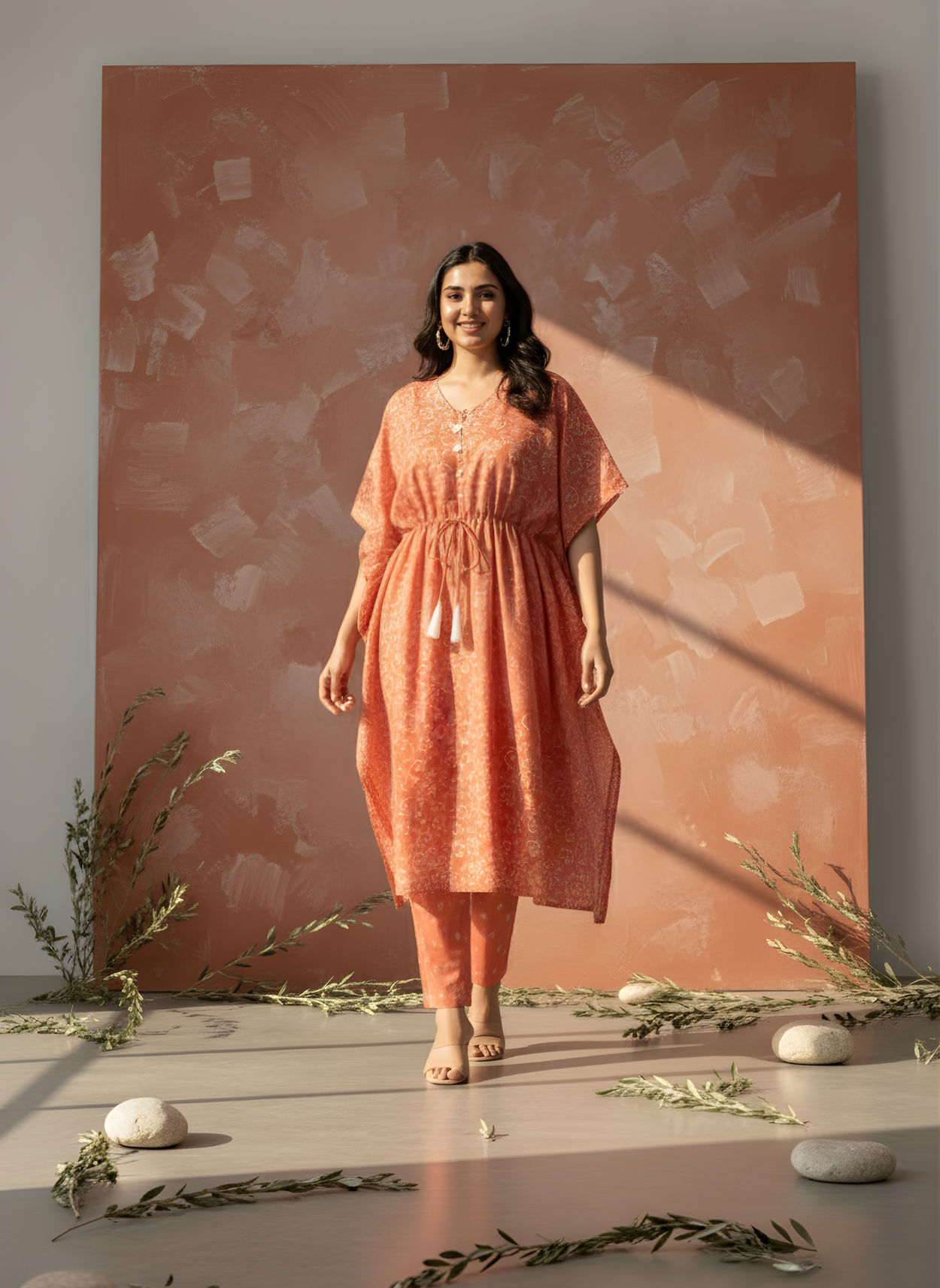 Kaftan style kurta set for women wholesale