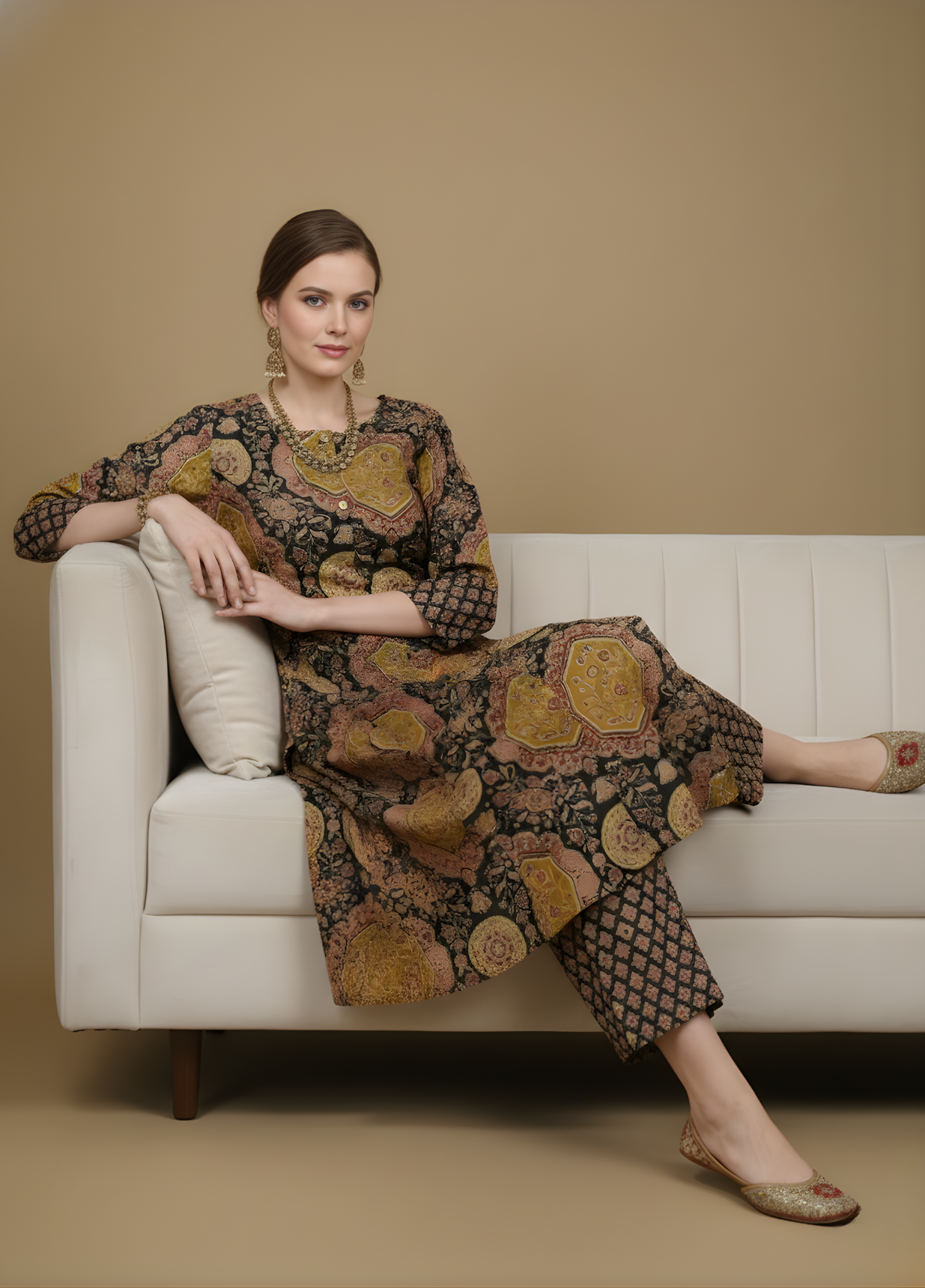 Women ethnic Ajrakh kurta set wholesale supply