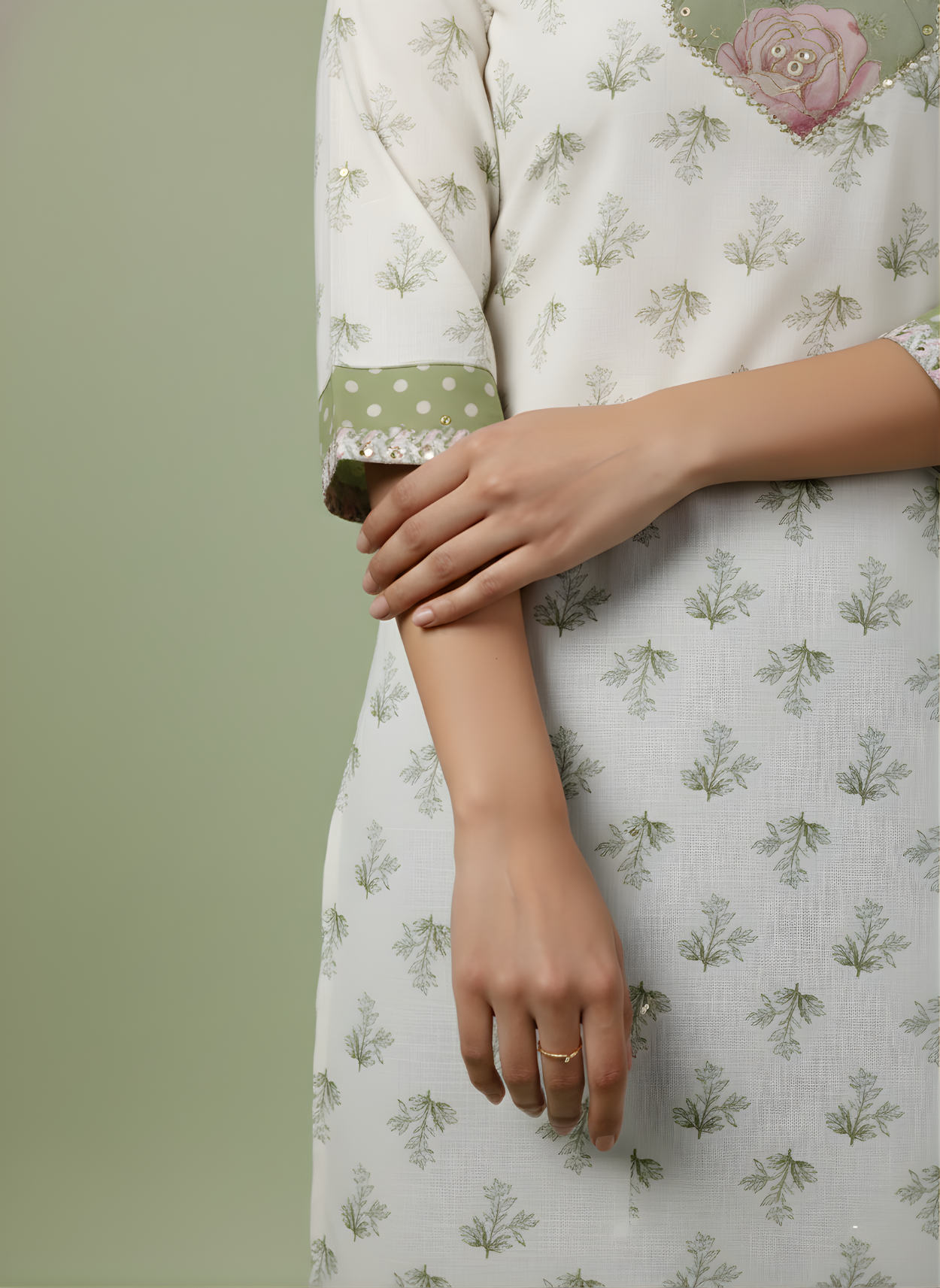 Neelufer Creation V-neck cotton kurti design