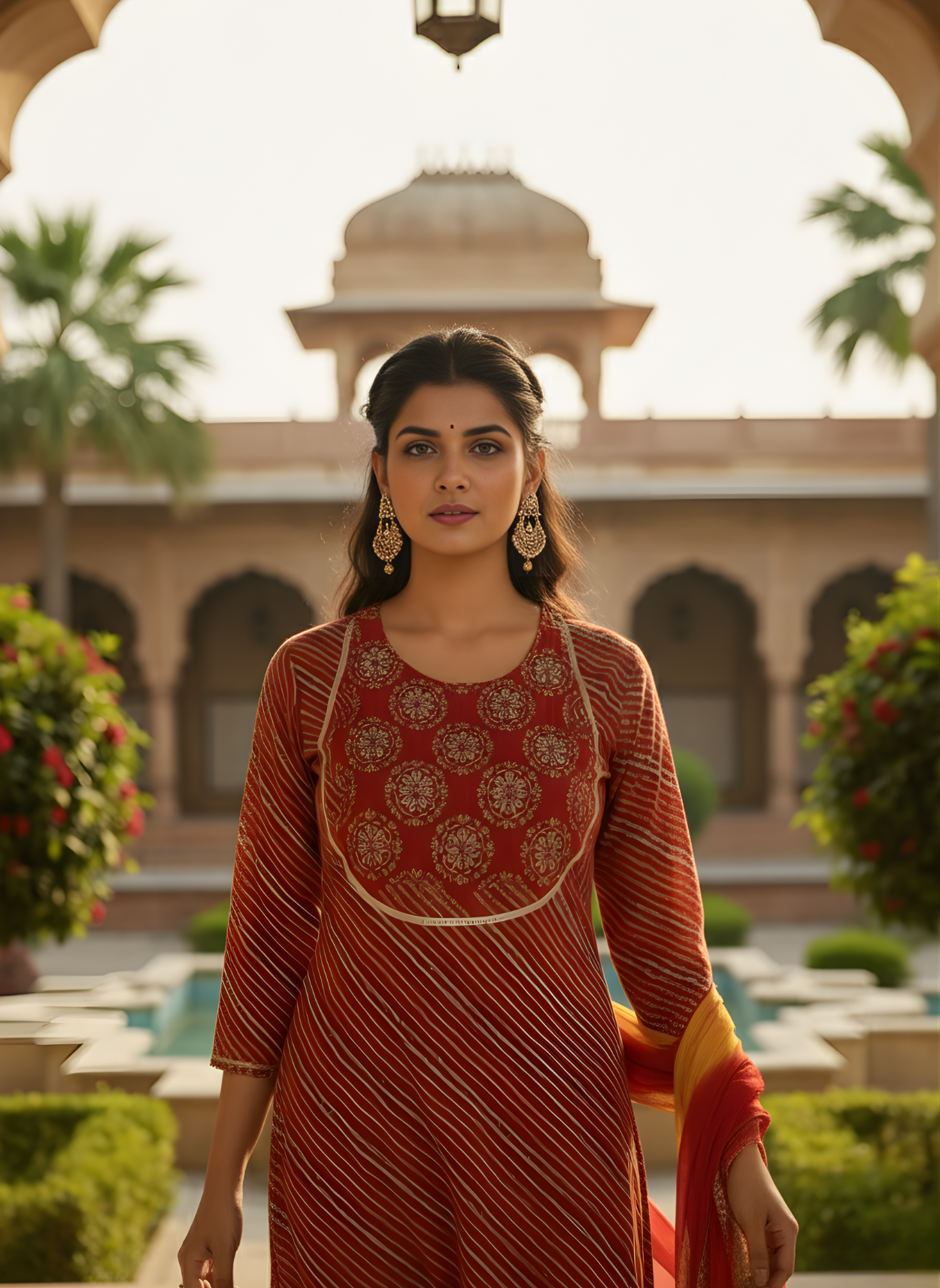 Neelufer Creation Modal Chanderi Sharara Set Full Length