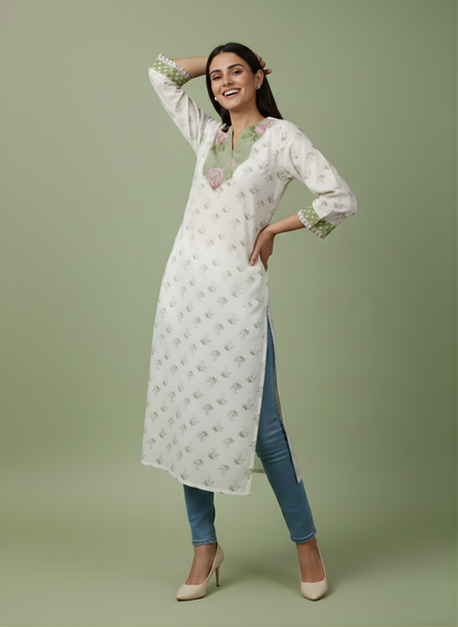 Neelufer Creation premium cotton fabric kurti detail
