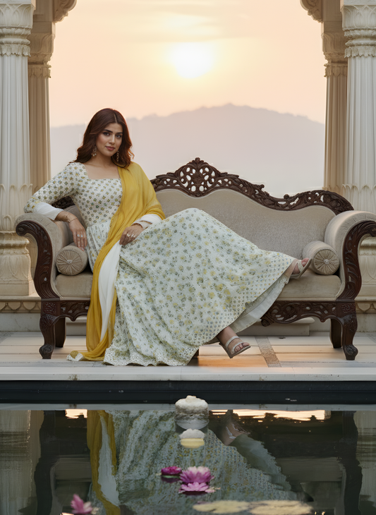 Modal chanderi long dress wholesale by Neelufer Creation