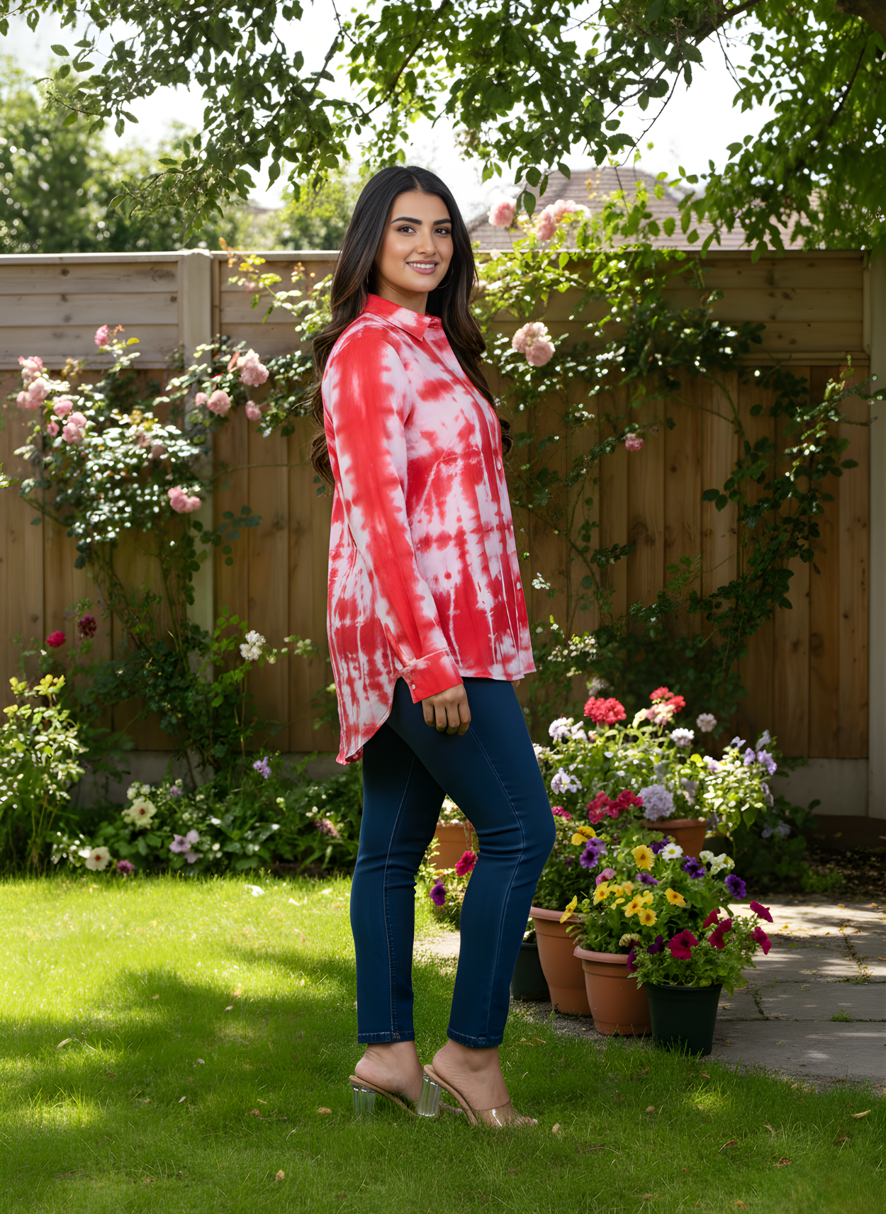 Women tie dye cotton shirt wholesale supply