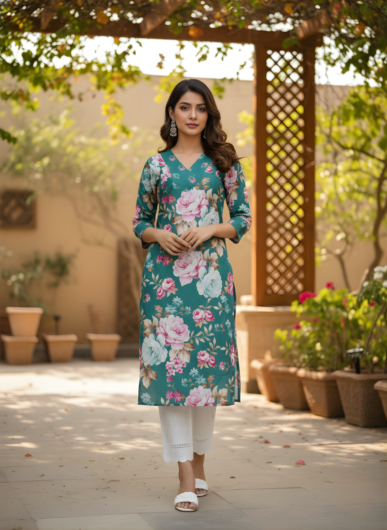 Pure Cotton Floral Printed Kurti – Wholesale Manufacturer Women Wear