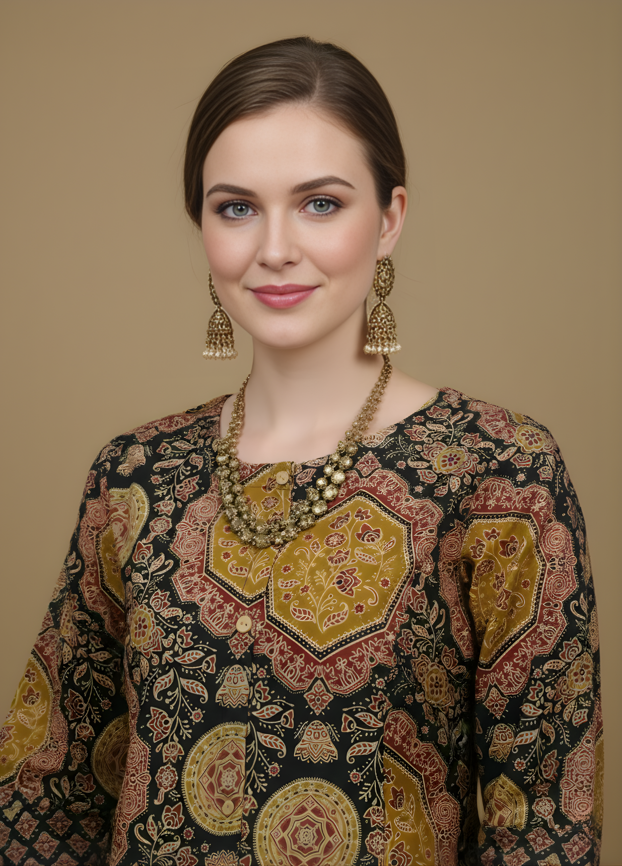 Cotton Ajrakh kurta set for boutiques