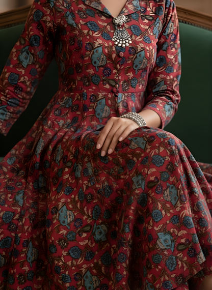 Pure Cotton Printed A-Line Kurta Set – Wholesale Women Wear by Neelufer Creation
