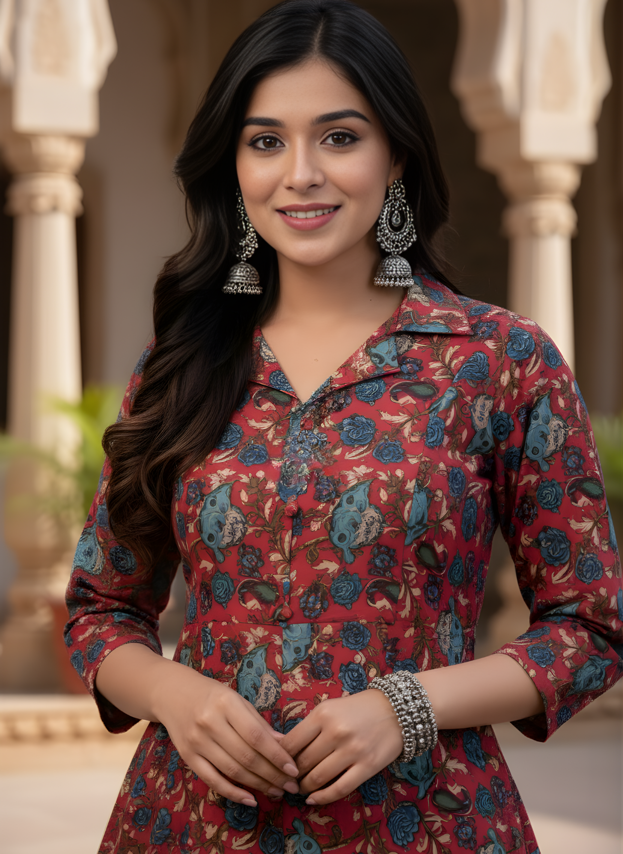 Pure Cotton Printed A-Line Kurta Set – Wholesale Women Wear by Neelufer Creation