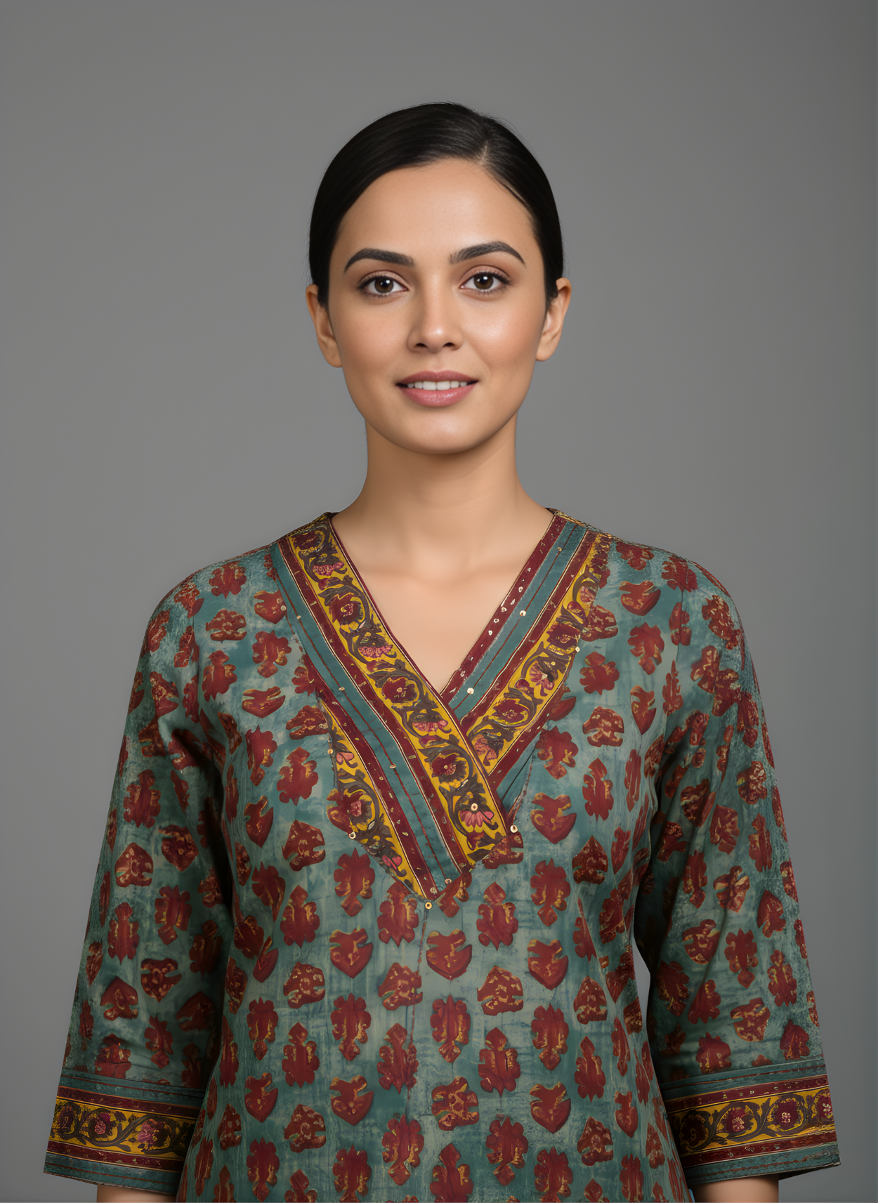 Brown Pure Cotton Printed Kurti for Women | Wholesale Manufacturer – Neelufer Creation