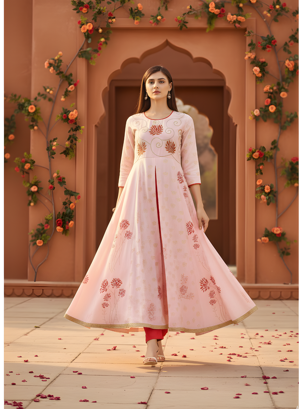 Wholesale women cotton printed long dress