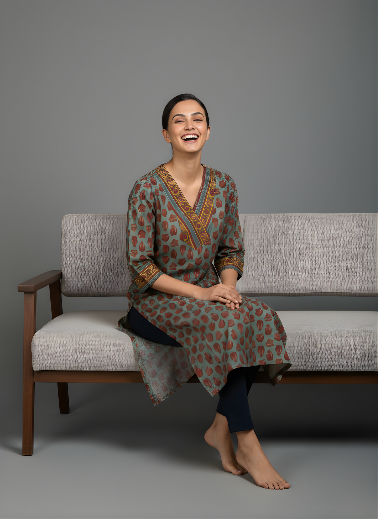 Brown Pure Cotton Printed Kurti for Women | Wholesale Manufacturer – Neelufer Creation