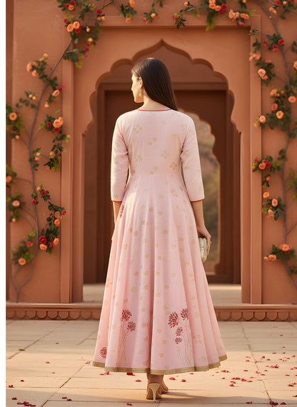 Aaronee women’s pink festive cotton dress