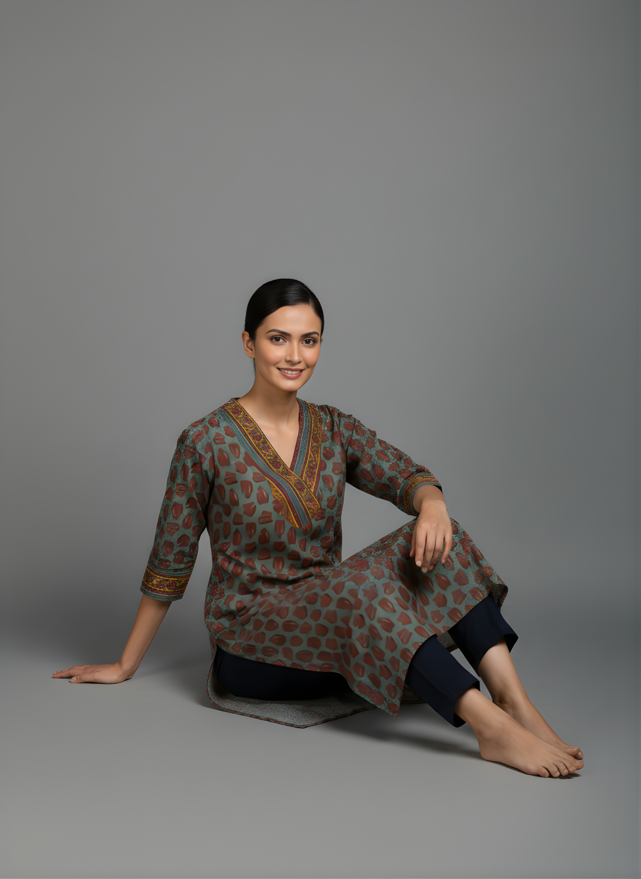 Brown Pure Cotton Printed Kurti for Women | Wholesale Manufacturer – Neelufer Creation