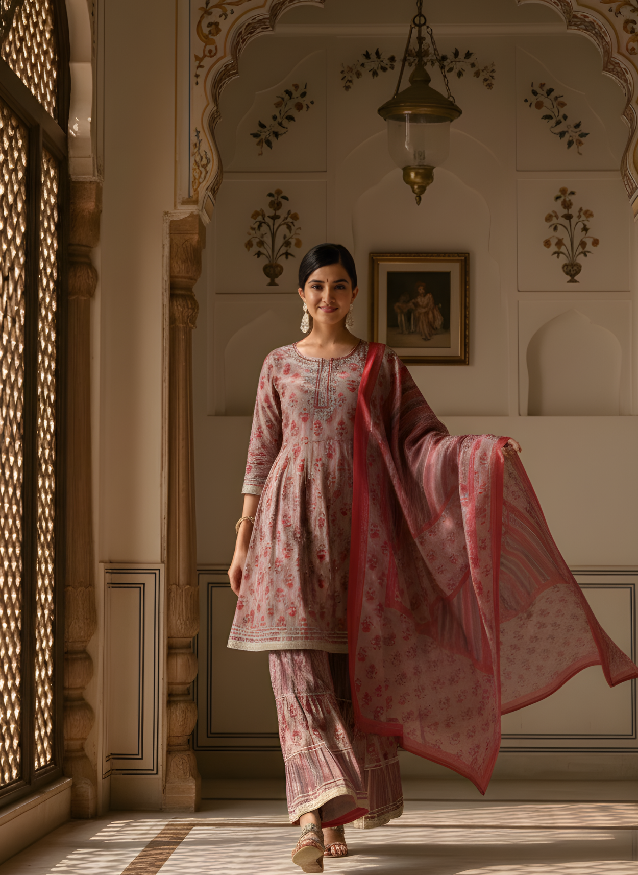 Women floral modal chanderi sharara set ethnic wear