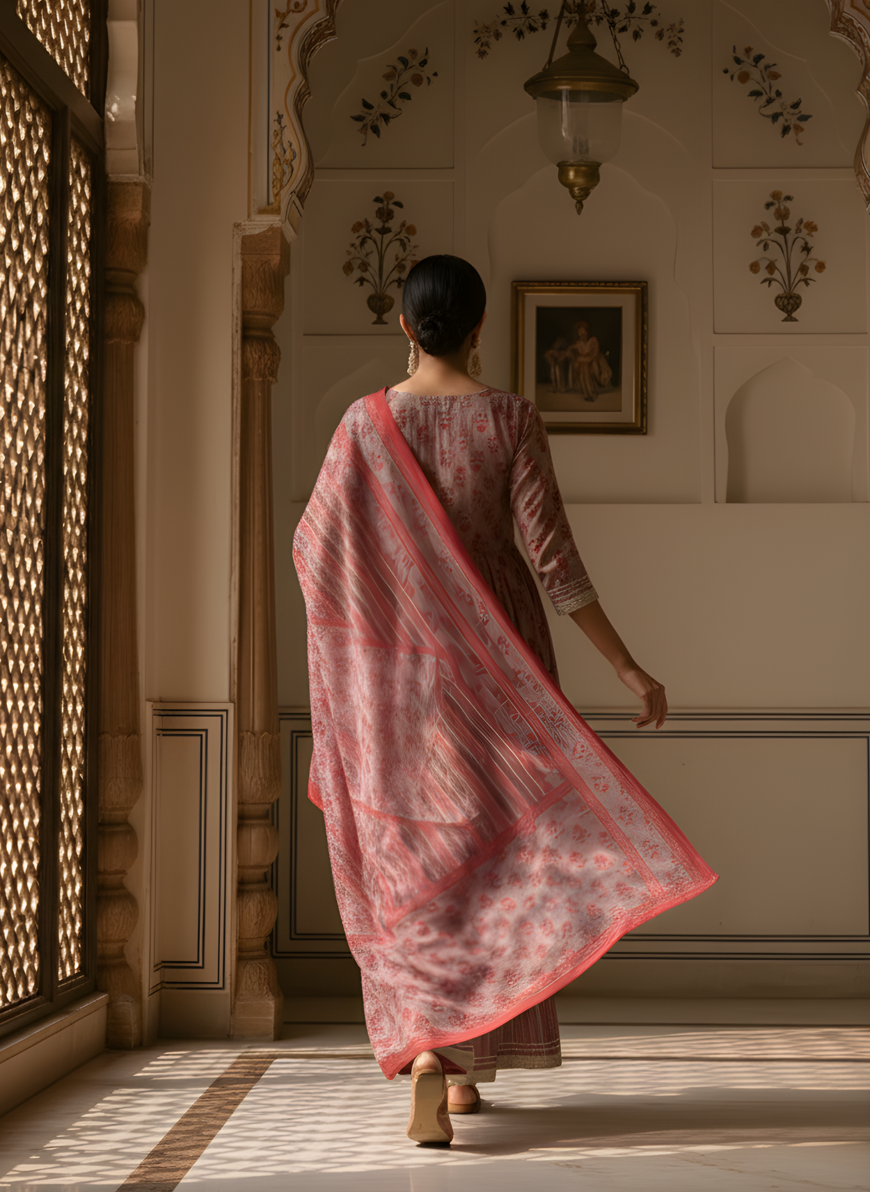 Designer modal chanderi sharara kurta dupatta set bulk supply