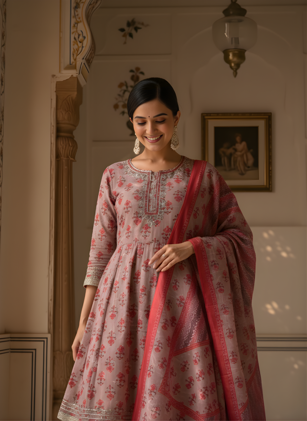 Modal chanderi sharara kurta set with dupatta wholesale India