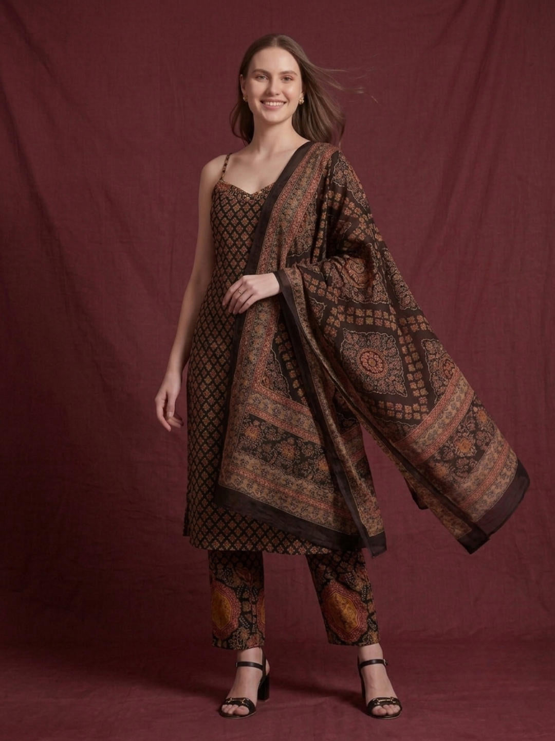 Wholesale Printed Cotton Kurta Set with Dupatta Manufacturer India