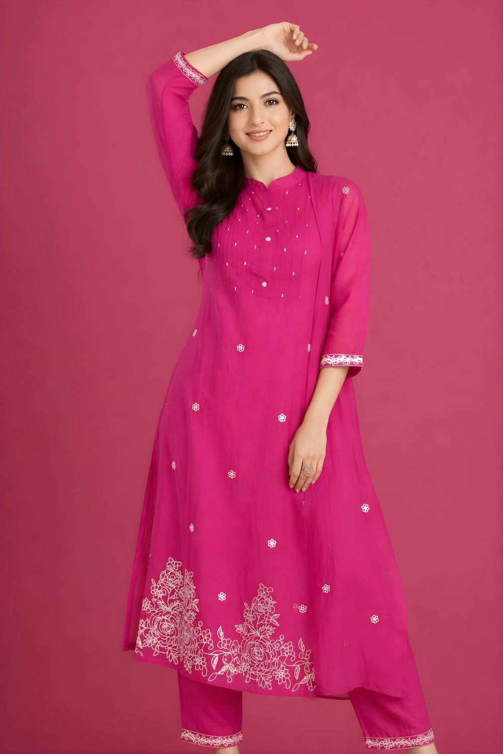 kurti manufacturer Jaipur pink cotton ethnic wear wholesale India