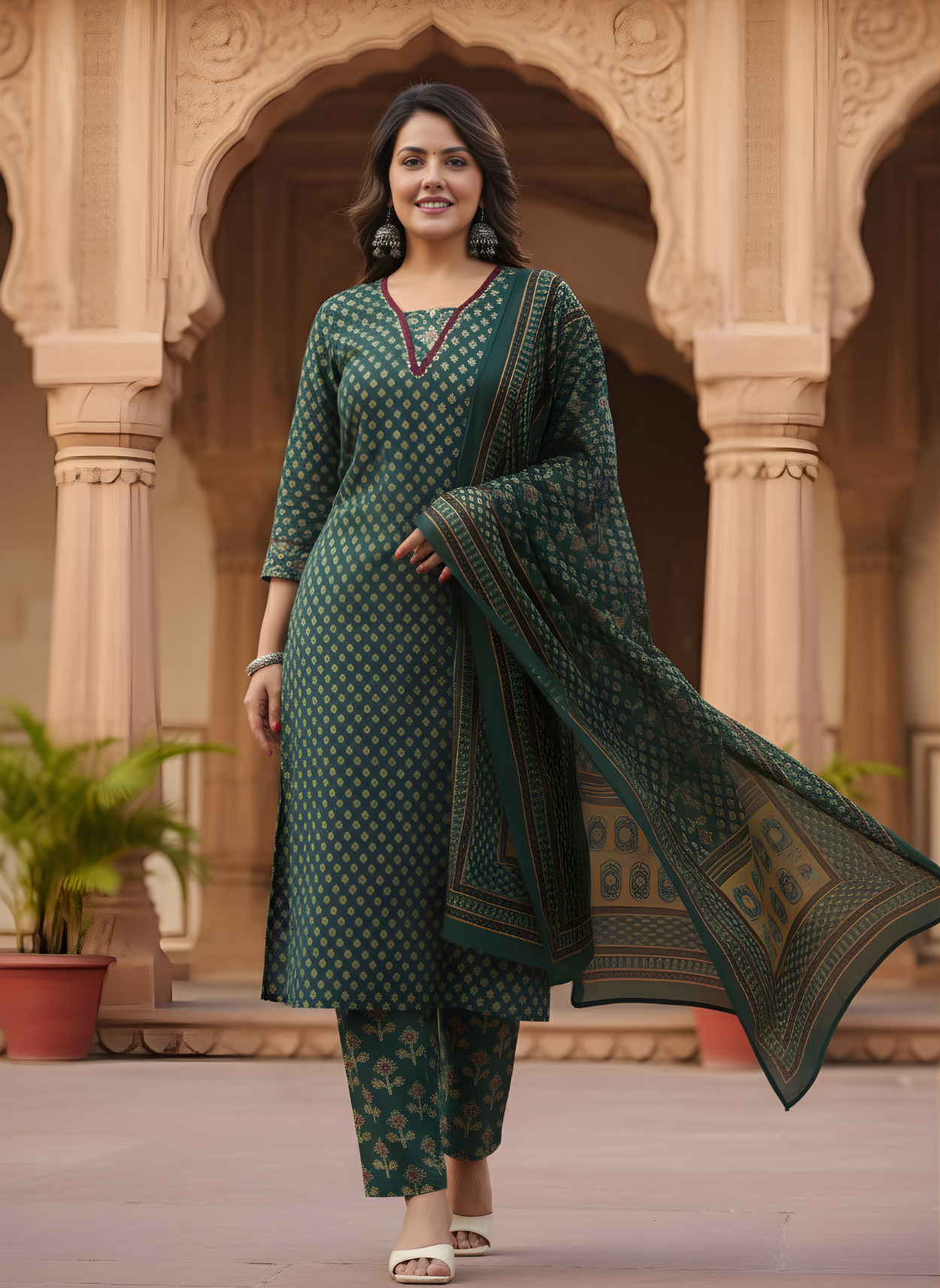 Bandhani Pattern Kurta Pant Set – Neelufer Creation