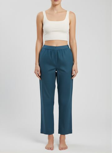 Women’s Teal Cotton Straight-Fit Bottoms – Wholesale Manufacturer Supply